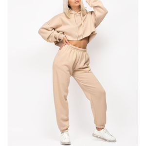 Nueva ropa deportiva chándal entrenamiento Fitness polar de talla grande sudadera y pantalones de chándal conjuntos de chándal para mujer - Product Image 1