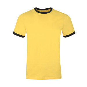 High Quality Solid Color Cotton Ringer T <b>Shirt</b> <b>For</b> <b>Men</b> Wholesale Custom Logo High Quality Boxy Fit Ringer T-<b>Shirt</b> - Product Image 1