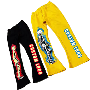 Venta al por mayor pantalones de chándal acampanados y pantalones de chándal personalizados pantalones de Jogger de algodón 100% de alta calidad para hombres - Product Image 1