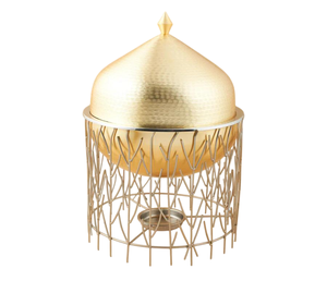 Nouveau couvercle de travail de marteau de casserole fini doré avec support de chauffe-plat Buffet chauffe-plats pour la maison hôtel fête servant un plat de casserole - Product Image 1