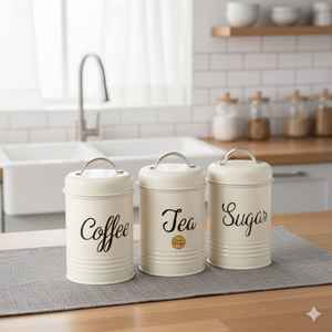 Boîtes de rangement imprimées Matériau métallique Boîte de rangement de cuisine design Ensemble de bidons de cuisine en métal en fer Boîtes au design unique - Product Image 3