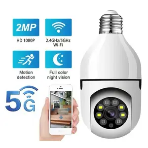 Night Vision Dual Light Smart Phone Remote View Cctv Wireless Security Network Ip Wifi 360 Bulb Light Camera