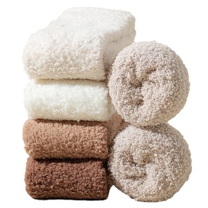 Fuzzy Ankle <b>Socks</b> Women Thick Knitted Solid Color Warm <b>Winter</b> <b>Socks</b> for Daily Use - Product Image 3
