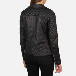 Último diseño mujer Casual prendas de vestir chaquetas de cuero al por mayor de tamaño adulto chaquetas de bombardero de cuero puro para las mujeres - Product Image 4
