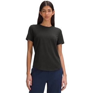 Haut de sport en coton tricoté pour femme, col rond, couleur unie, ample, respirant, anti-boulochage, idéal pour le yoga et le fitness estival - Product Image 6
