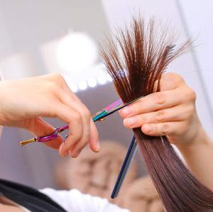 Ciseaux de cheveux de coiffeur droits professionnels en acier inoxydable 6 ''pouces ciseaux amincissants plats noirs/violets pour la coiffure - Product Image 5