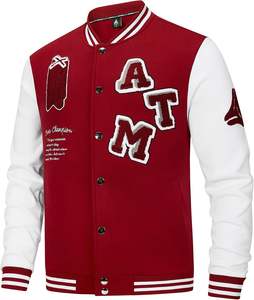 Veste universitaire de style américain | Mélange de laine et cuir PU | Logo de l'équipe personnalisé | Fabricant et fournisseur de vêtements scolaires OEM - Product Image 2