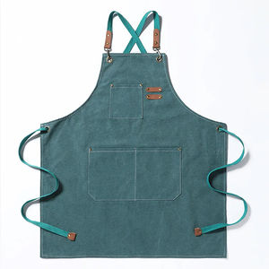 Vente en gros de tabliers de cuisine de chef en toile de coton imperméables avec logo personnalisé avec poches pour café, restaurants, cuisine, barbecue - Product Image 5