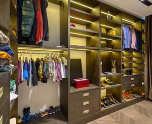 Enbl ตู้เสื้อผ้าไม้โอ๊คเนื้อแข็งปรับแต่งได้ดีไซน์ทันสมัยตู้ประตูกระจก MDF ตู้เฟอร์นิเจอร์ใช้ในห้องนอน - Product Image 3