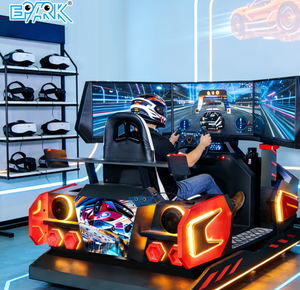 (T&D) Simulateur de course 9D à 3 écrans, jeu vidéo de course, simulateur de voiture VR, jeux de réalité virtuelle, machine à monnayeur en acier - Product Image 3