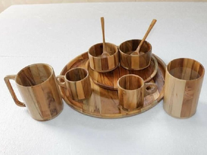 Service de table en bois pour restaurant, mariage, meubles ronds, service de table de cuisine Offre Spéciale fait à la main, prix bon marché - Product Image 3