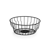 Panier de rangement multifonctionnel en fil métallique finition charbon écologique pour cuisine, style classique moderne, support organisateur de fruits en fer