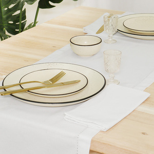 100% algodón sólido corredor duradero lavable moderno tejido mantel para Primavera Verano blanco 14*54 pulgadas camino de mesa - Product Image 2