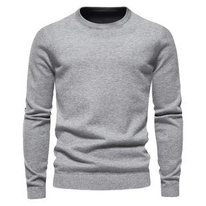 Pull ras du cou uni parfait pour les tricots d'automne classiques, style tendance minimaliste de base, pull de qualité supérieure à bas prix - Product Image 3