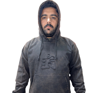 400 GSM poids lourd noir acide lavé à capuche blanc hommes pull Vintage hiver personnaliser Logo sweats à capuche - Product Image 1