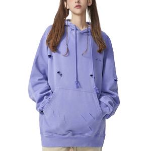 Sudadera con Capucha Personalizable con Logotipo Frontal, Estilo Oversize, Efecto Desgastado, Felpa Francesa, para Mujer, 100% Algodón, para Invierno - Product Image 1