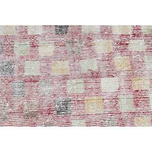 พรมวินเทจสไตล์ตุรกี ขนาด 2x5.9 ฟุต พรมลายดอกไม้สีแดงขาว - Product Image 5