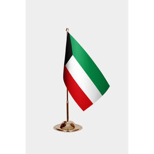 Drapeau de bureau Koweïtien personnalisé en satin et polyester imprimé numériquement pour l'affichage en assurance automobile, l'éducation et les agences de voyage - Product Image 2