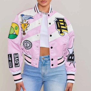 Veste en satin pour femmes fabriquée en usine de haute qualité avec logo personnalisé Produit le plus vendu Veste en satin à manches longues pour femmes - Product Image 3