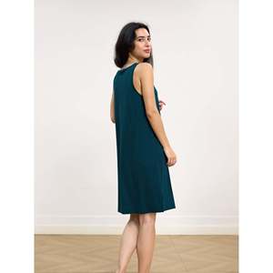 Chemise de nuit pour femme en bambou tricoté, robe unie, chemise de nuit en coton pour dormir et se détendre, pyjama - Product Image 3
