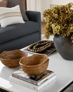 Ensaladera de ratán de malla en diseño clásico tejido con tamaño Premium perfecto para vajilla y servicio de comida - Product Image 2