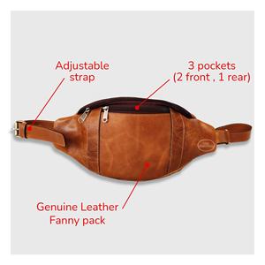 Riñonera Ascot International de Alta Calidad, Cuero Genuino, Cierre de Cremallera Resistente, Impermeable, Bolsa de Cintura/Bandolera para Hombre - Product Image 2