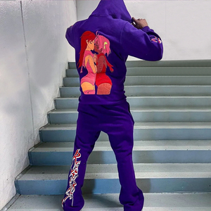 Sudadera con capucha de gran tamaño para hombre y mujer con logotipo personalizado OEM, sudaderas con capucha y cremallera completa con estampado de manga larga unisex a todo color - Product Image 3