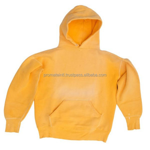 Coton personnalisé sans ficelle graphique poids lourd vieilli patch coupe et coudre Vintage Streetwear lavé à l'acide soleil fondu sweats à capuche - Product Image 3