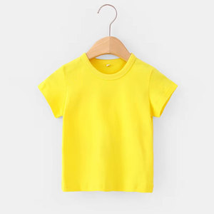Ropa de bebé azul real, camiseta a rayas de manga corta, ropa para niños, ropa de cuello redondo para niños, Camiseta básica suave de Color sólido para niños - Product Image 3
