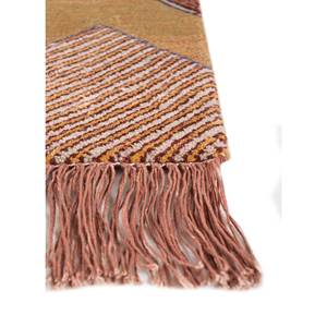 Manchaha Geometric Pattern Hand Knotted <b>Wool</b> & Bamboo Silk Rug <b>Red</b> & Orange-For Home Use Les-2358 - Product Image 4