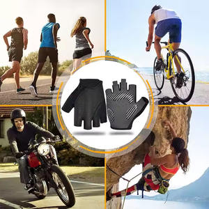 Venta al por mayor Fitness transpirable ventilado medio dedo levantamiento de pesas ejercicio deportes entrenamiento carreras bicicleta ciclismo gimnasio guantes hombres - Product Image 4