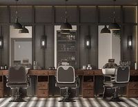 Miroir de Barbier Commercial de Luxe Moderne en Bois Véritable, Réglable, Élégant et Durable avec Structure Métallique – Modèle d'Usine 316 pour Salons et Ateliers