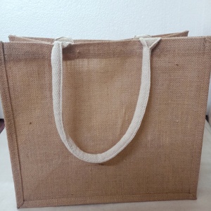 Sac à provisions en tissu de chanvre naturel sur mesure également disponible avec impression de logo et poignées en coton adapté à la revente - Product Image 6