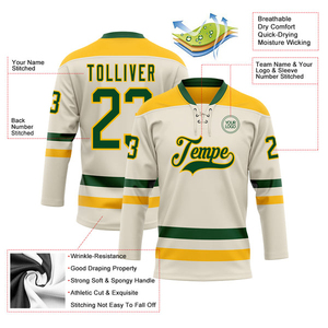 Camisetas de hockey sobre hielo personalizadas 100% poliéster, diseñadas con tela transpirable que proporciona comodidad y estilo para los jugadores. - Product Image 3