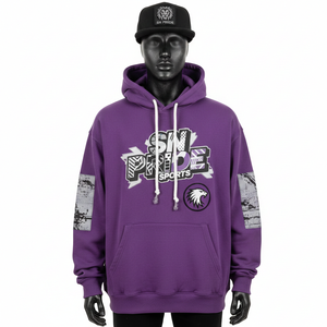 Sweat-shirt pour homme en polyester/coton de haute qualité, avec applique, broderie, coupe classique, lavage à l'acide vintage, impression numérique d'hiver - Product Image 1