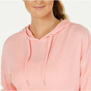 Calvin Klein Women's Performance High-Low <b>Hoodie</b> <b>Orange</b> Silk Knitted Sweatshirt Breathable Feature Long Size Small for Autumn - Product Image 2