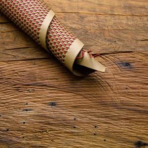 Cesta tejida hecha a mano en rojo y tostado, piel sintética personalizable, producto de cuero Premium de 1 a 12 pies cuadrados. - Product Image 3