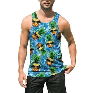 Premium 3D sublimación personalizada Jogging Wear 100% algodón orgánico Singlets Tank Top Men's Running Singlets - Product Image 4