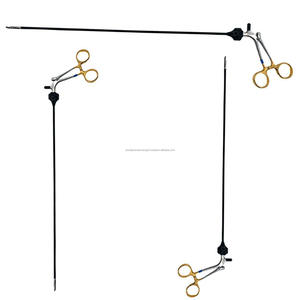 Porte-aiguille laparoscopique courbé, isolé, réutilisable, à mâchoires en carbure de tungstène, certifié CE, pour clinique - Product Image 3