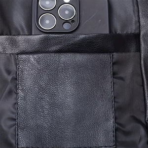 Blouson en cuir pour homme personnalisé, léger, col montant, élégant, pour la moto, avec poche latérale - Product Image 6