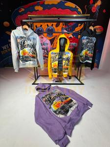 Men Screen Printed multi color <b>Hoodies</b> <b>Graphic</b> Cotton <b>Zip</b> <b>up</b> Streetwear Screen Printed Cotton Material Men <b>Hoodies</b> OEM - Product Image 3