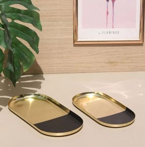 <b>Black</b> and Gold Enamel <b>Tray</b> Set of 2 Restaurant Super Market Wedding Bulk Quantity Hot Selling Export Quality Made in India 2022 - Product Image 2