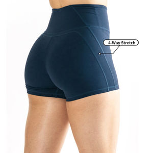 <b>Women's</b> Lightweight Mid Waist Casual Jogging Training <b>Yoga</b> <b>Shorts</b> Breathable Quick Dry 100% Cotton Drawstring Closure Pakistan - Product Image 1