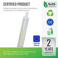 Bombilla LED de Aluminio CLAR-R7S de 118 mm y 12 W, Reemplazo Lineal del Halógeno, Lámpara de Ahorro de Energía para Proyectores y Focos Residenciales