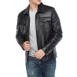 Chaqueta de Cuero Genuino Cómoda y Elegante para Hombre, Alta Calidad, Personalizada, Manga Larga, Ropa de Exterior, OEM, Venta al por Mayor - Product Image 4