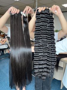 Paquetes de cabello Remy ondulado profundo súper doble dibujado Alta calidad 100% Raw Vietnam Cabello humano Cutícula alineada-Precio al por mayor - Product Image 3