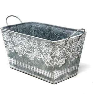 Noël décoré galvanisé fleur seau ferme jardinière métal galvanisé Pot pastorale rustique ovale baignoire pour la maison - Product Image 6