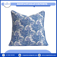 Bloc de main exquis imprimé 100% coton passepoil housse de coussin taie d'oreiller pour une qualité durable pour l'approvisionnement en vrac
