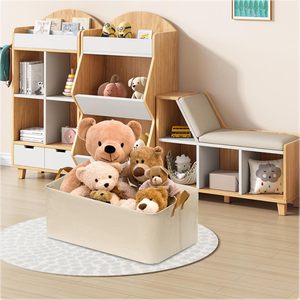 Paquete de contenedores de almacenamiento de tela de armario para estantes, cestas de almacenamiento medianas para estantes, contenedores de tela para organización de armario con asas - Product Image 5