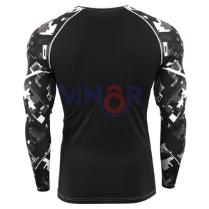 OEM ODM Services Hombres Slim Fit Rash Guard Manga larga Transpirable Spandex Material de poliéster Tamaño adulto Anti-UV en venta - Product Image 3